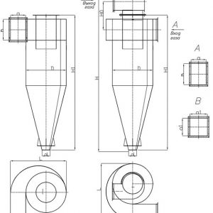 Циклон СЦН-50 без улитки схема