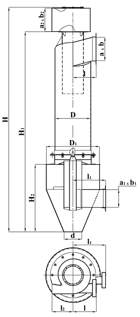 Пылеуловитель ВЗП с улиткой схема