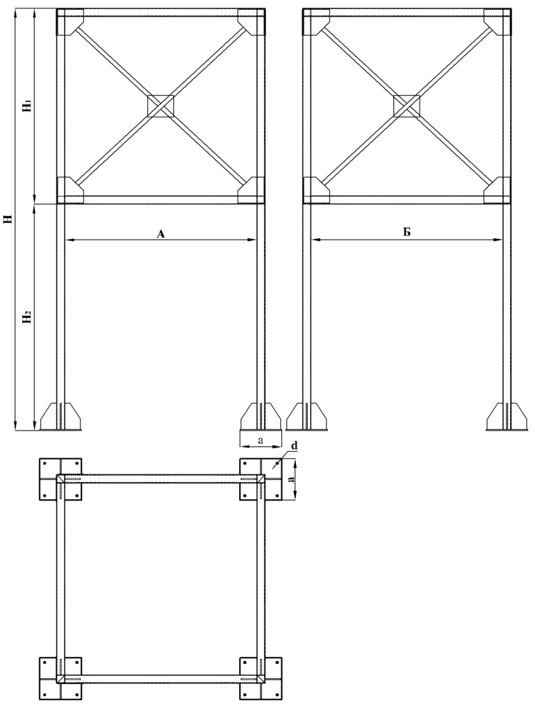 Постамент неразборный схема