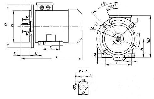 Габаритные и установочные размеры.