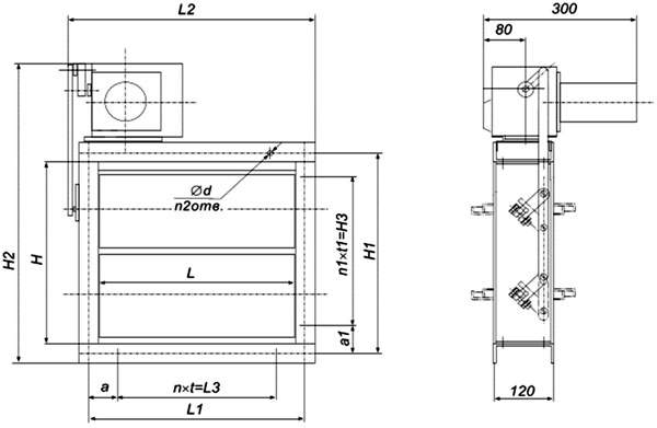 Основные размеры и характеристики заслонок АЗД 190