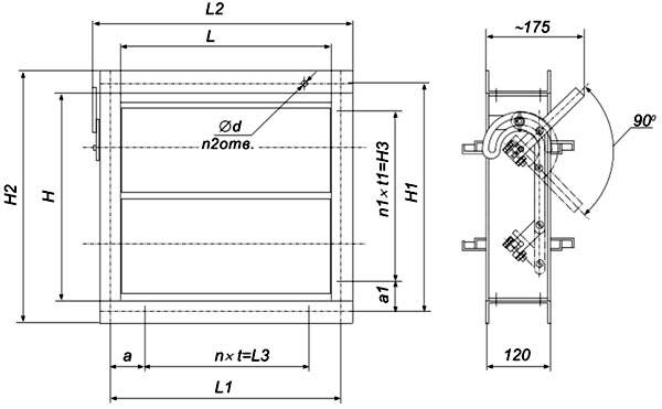 Основные размеры и характеристики заслонок АЗД 192