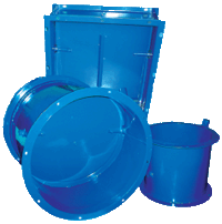 КЛАПАНЫ ОБРАТНЫЕ ВЗРЫВОЗАЩИЩЕННЫЕ КРУГЛОГО (А3Е 100, АЗЕ 101) И ПРЯМОУГОЛЬНОГО (А3Е 102, АЗЕ 103, АЗЕ 104) СЕЧЕНИЯ (СЕРИЯ 5.904-58)