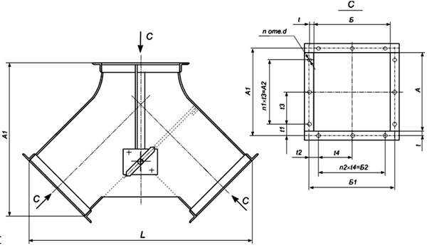 Основные размеры и характеристики клапанов перекидных взрывозащищенных