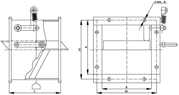 Основные размеры и характеристики клапанов огнезадерживающих