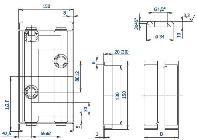Габаритные и присоединительные размеры